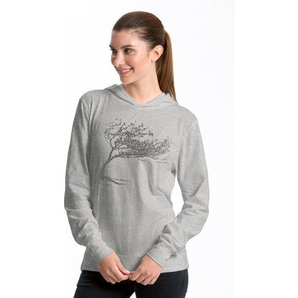 Peaces.bio - handbedruckte Biomode Bio-Jersey-Kapuzensweater Unisex "Windy Tree"