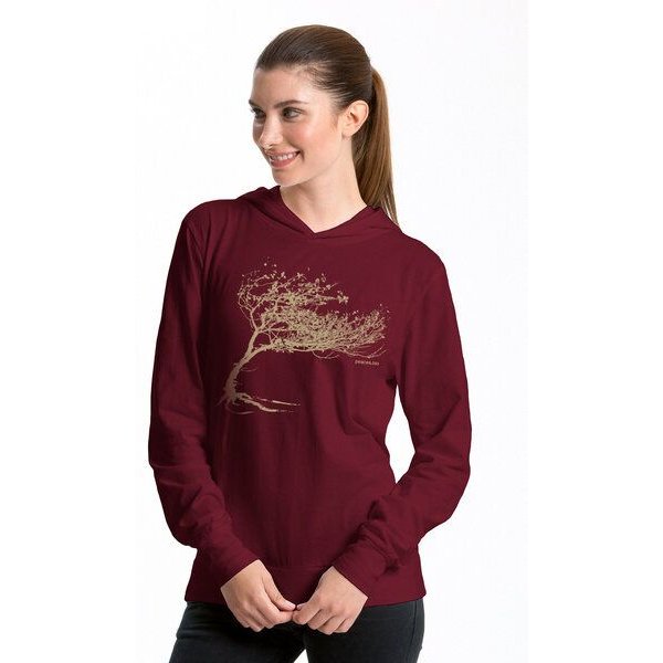 Peaces.bio - handbedruckte Biomode Bio-Jersey-Kapuzensweater Unisex "Windy Tree"