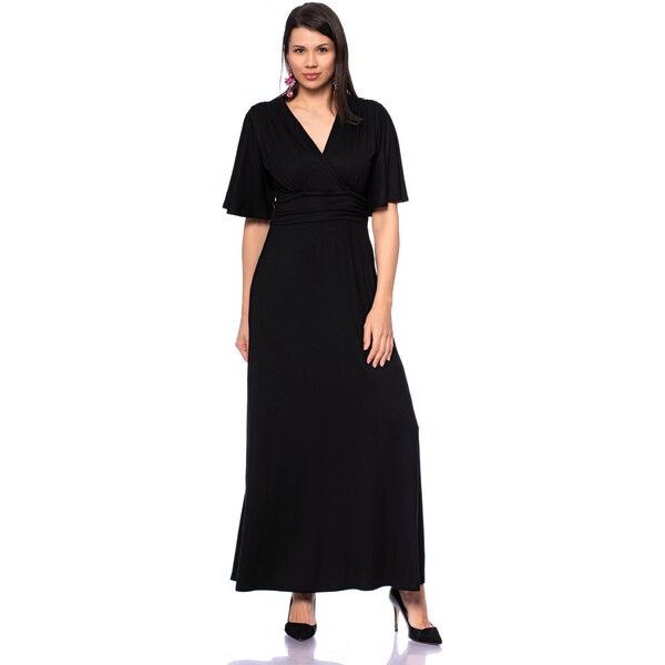 Ingoria NOELIA Maxikleid in Wickeloptik mit Schmetterlingsärmel