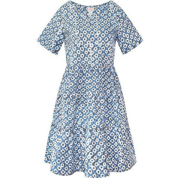 Global Mamas Bio Kleid - SHORT TIERED - Birds of Paradise/Canopy/Rings/Monstera