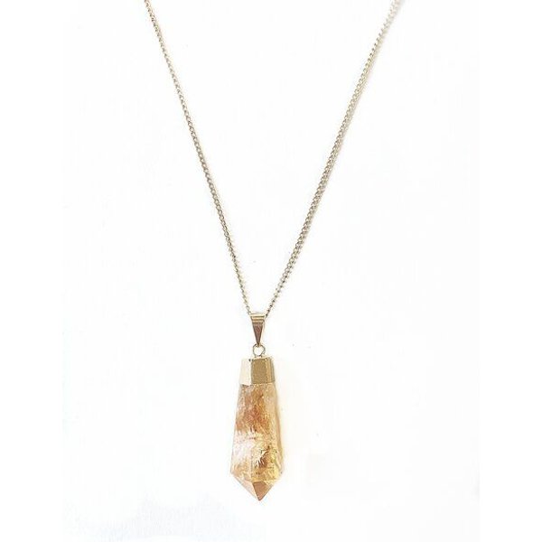 Crystal and Sage Zitrin Halskette vergoldet