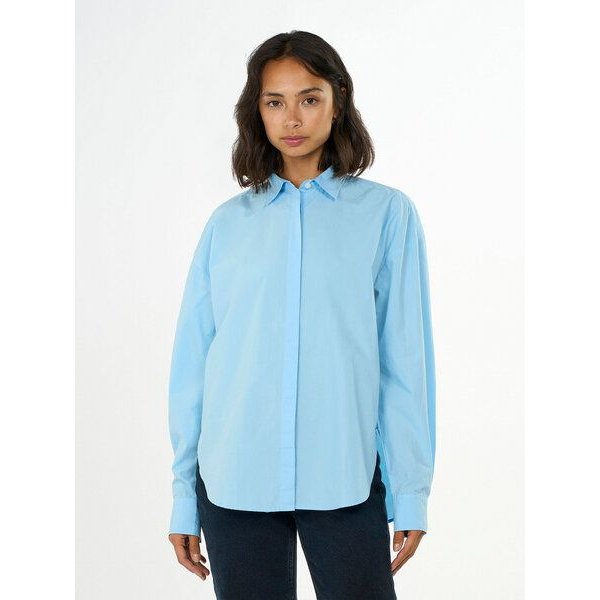 KnowledgeCotton Apparel Bluse - Boxy poplin shirt bright - aus Bio-Baumwolle