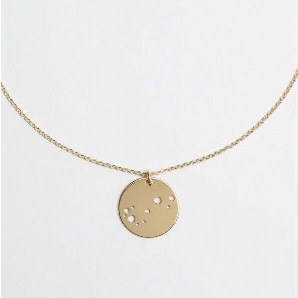 BELLYBIRD Jewellery Sternzeichen Kette, Anhänger 14mm, Silber/ Silber vergoldet