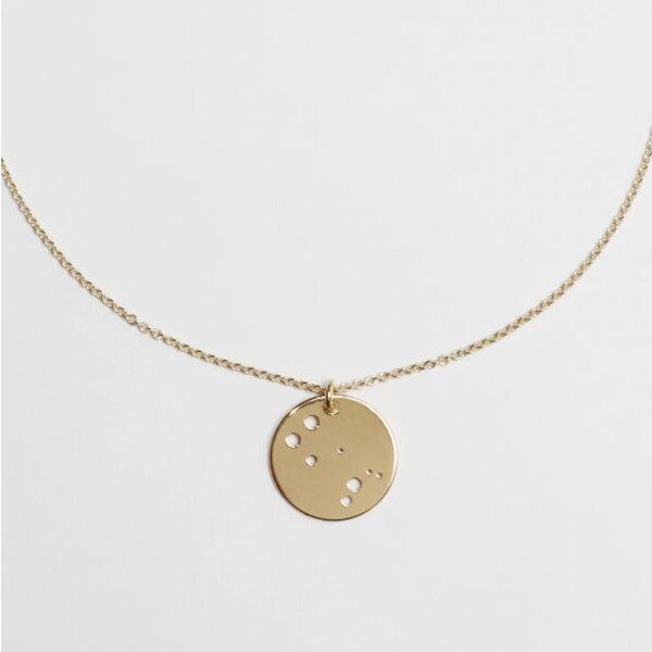 BELLYBIRD Jewellery Sternzeichen Kette, Anhänger 14mm, Silber/ Silber vergoldet