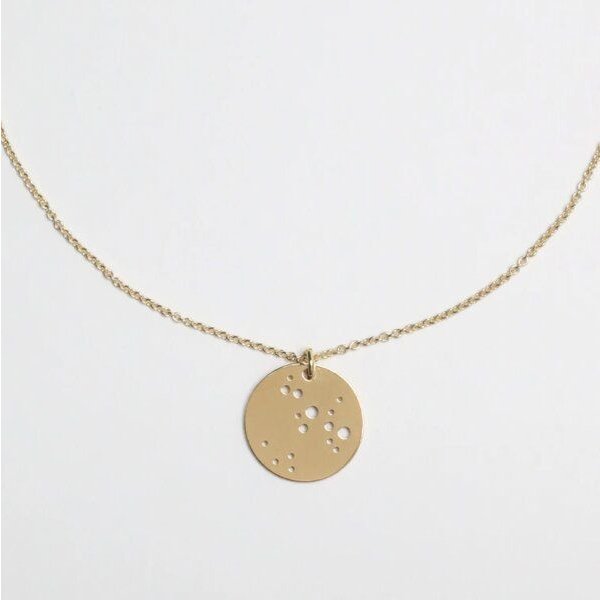 BELLYBIRD Jewellery Sternzeichen Kette, Anhänger 14mm, Silber/ Silber vergoldet