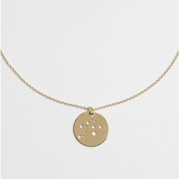 BELLYBIRD Jewellery Sternzeichen Kette, Anhänger 14mm, Silber/ Silber vergoldet