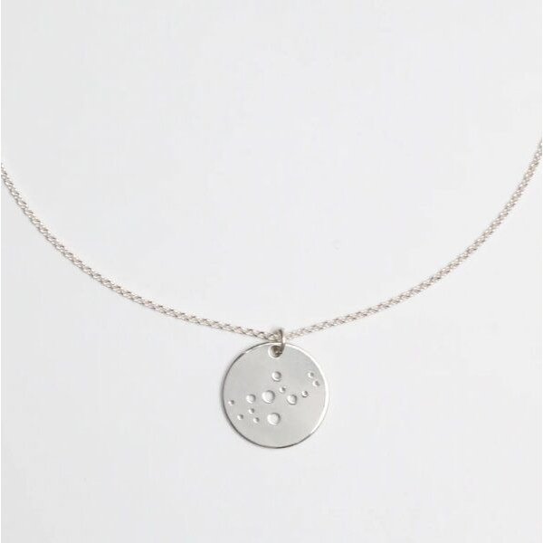 BELLYBIRD Jewellery Sternzeichen Kette, Anhänger 14mm, Silber/ Silber vergoldet