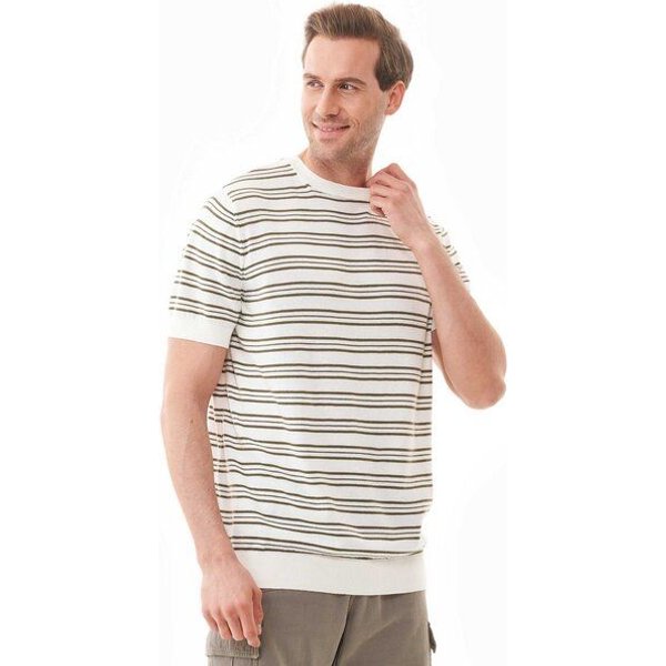ORGANICATION Feinstrick-T-Shirt aus Bio-Baumwolle mit Streifen