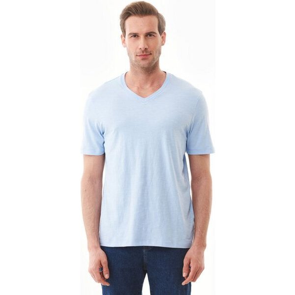 ORGANICATION Basic T-Shirt aus Bio-Baumwolle mit V-Ausschnitt