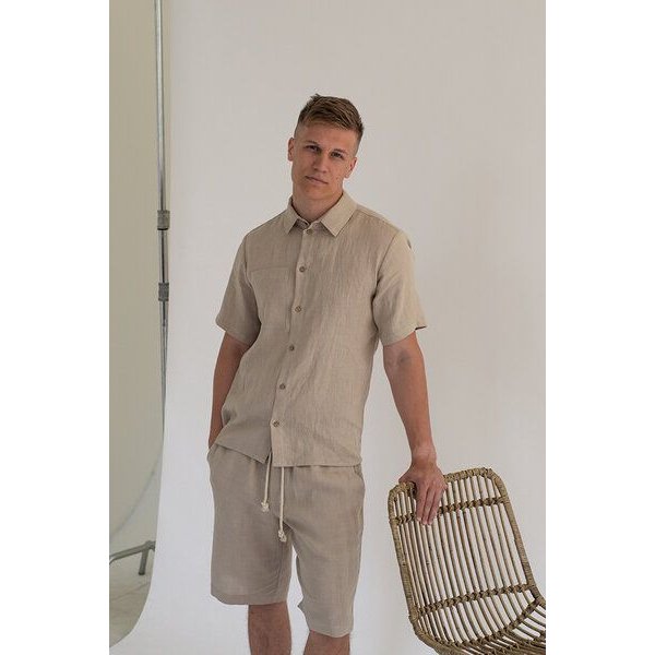 gust. Herren Leinenshorts - Linen loose shorts - 100% Bio-Leinen