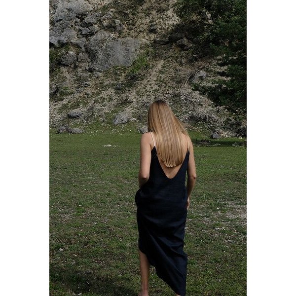 gust. Leinenkleid mit Rückenausschnitt - 100% Bio-Leinen