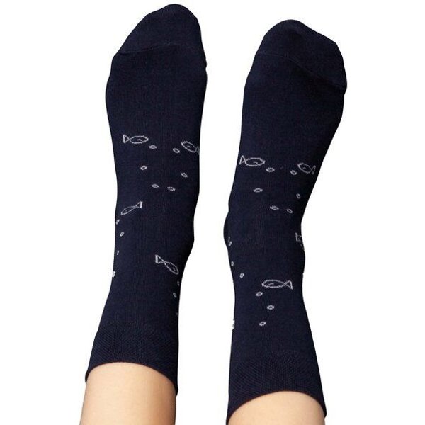 FellHerz Socken mit Bio-Baumwolle Anker dunkelblau