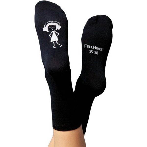FellHerz Socken mit Bio-Baumwolle schwarz