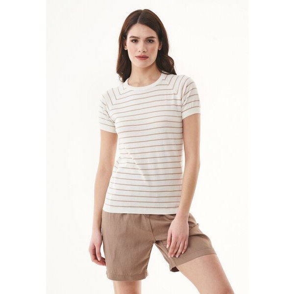 ORGANICATION Feinstrick-T-Shirt aus Bio-Baumwolle mit Streifen
