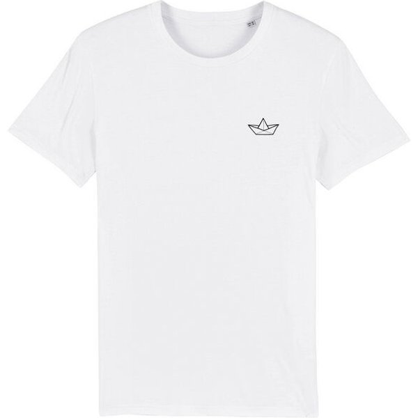 Spangeltangel T-Shirt "Papierboot", Männershirt, Herrenshirt, bedruckt, Biobaumwolle, Unisex