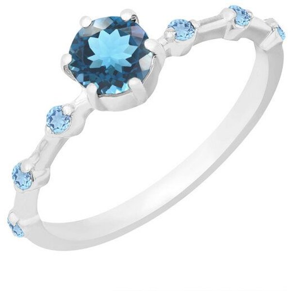 Eppi Ring mit Londoner Topasen und seitlichen Schweizer Topasen Imelda