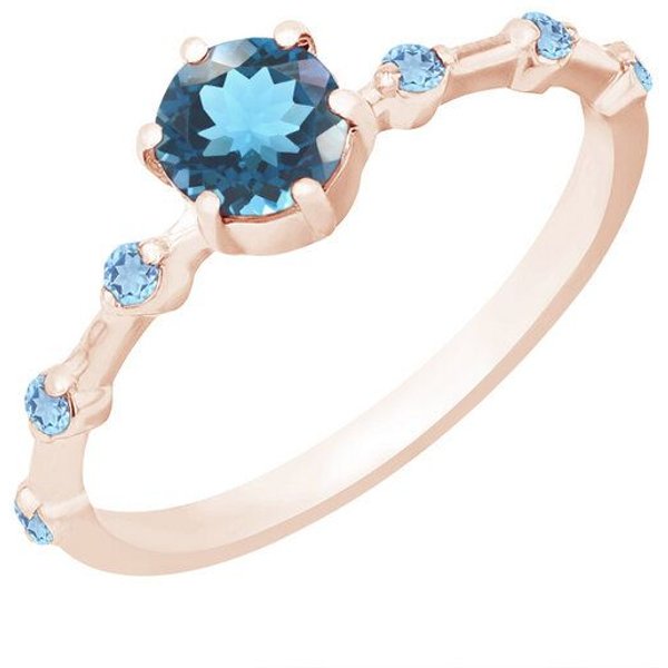 Eppi Ring mit Londoner Topasen und seitlichen Schweizer Topasen Imelda