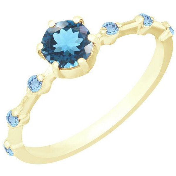 Eppi Ring mit Londoner Topasen und seitlichen Schweizer Topasen Imelda