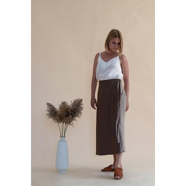 gust. Leinen-Wickelrock - Linen Wrap Skirt - 100% Bio-Leinen