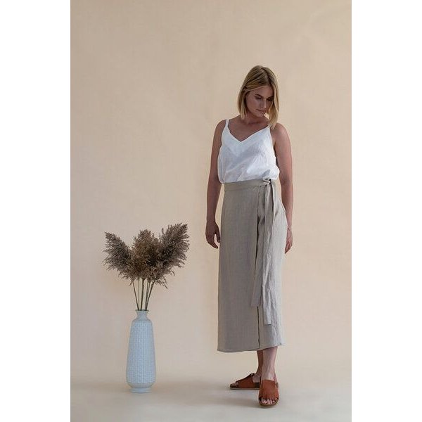 gust. Leinen-Wickelrock - Linen Wrap Skirt - 100% Bio-Leinen