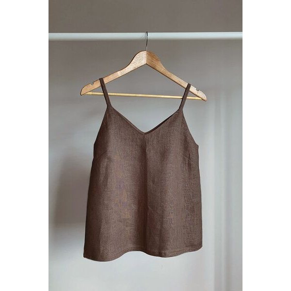 gust. Leinentop - V-Ausschnitt - Linen V-neck top - 100% Bio-Leinen