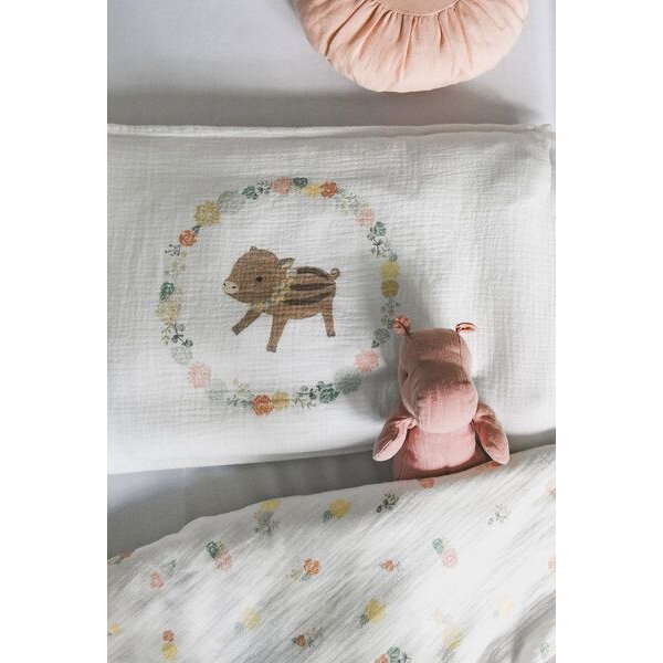 Little Boar Bio Kinder Bettwäsche aus Musselin I 100% Bio Bettwäsche I Forest & Flowers I 100x140 cm