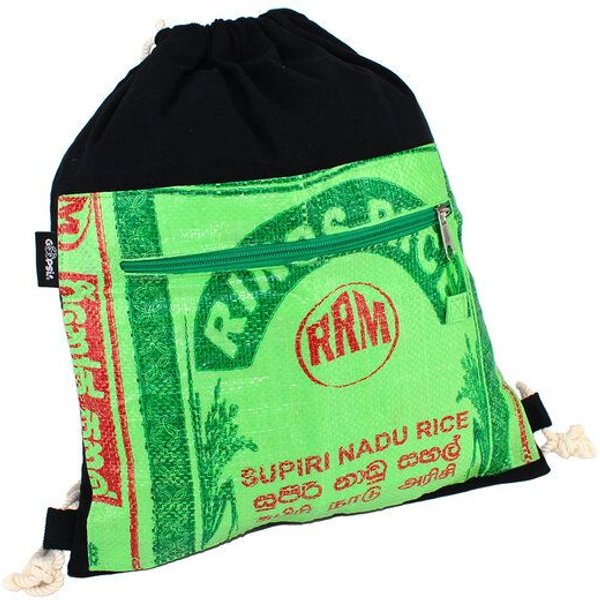 GOOPSI Turnbeutel aus handgewebter Baumwolle, upcyling Rucksack, Festivalrucksack - Fairtrade