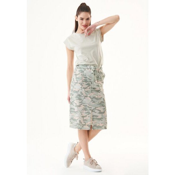ORGANICATION Rock aus Bio-Baumwolle mit Camouflage-Muster
