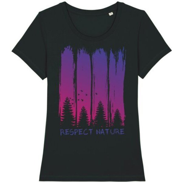 roots of compassion Bäume T-Shirt bio & fair & vegan - taillierter Schnitt - Wald, Natur, Vögel