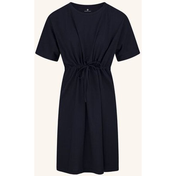 NORDLICHT T-Shirt Kleid ILMA Dunkelblau aus 100% Bio-Baumwolle mit Taillenband