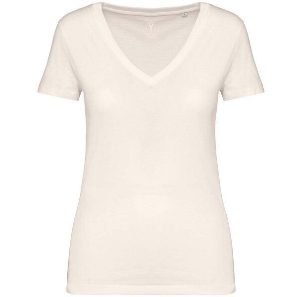YTWOO Damen Tshirt mit V-Ausschnitt aus 100% Bio-Baumwolle