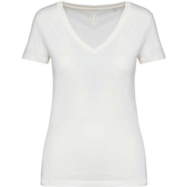 YTWOO Damen Tshirt mit V-Ausschnitt aus 100% Bio-Baumwolle