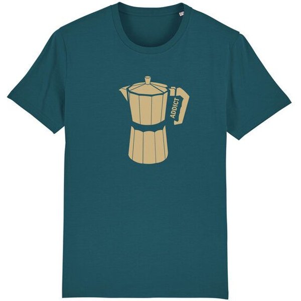 Spangeltangel T-Shirt bedruckt, Kaffee Addict, Siebdruck, Herren, Bio-Baumwolle