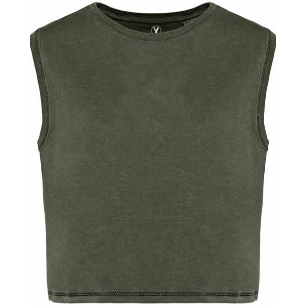 YTWOO Ärmelloses Damen-Crop-T-Shirt aus Bio-Baumwolle