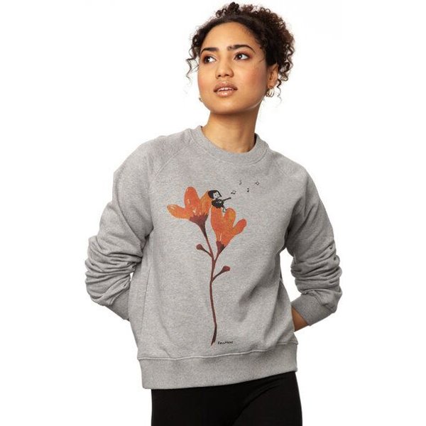 FellHerz Gitarrenmädchen Damen Raglan Sweater heather grey bio & fair