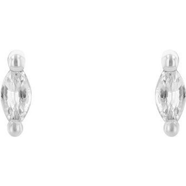 Eppi Minimalistische Ohrstecker mit weißen Saphiren Daina