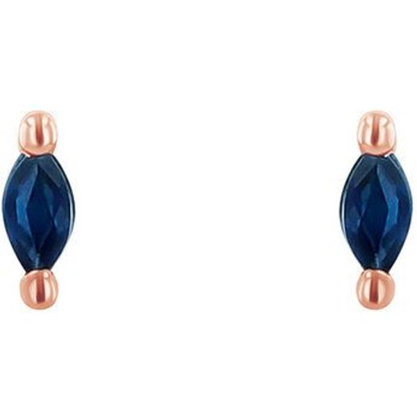 Eppi Minimalistische Ohrstecker mit blauen Saphiren Daina