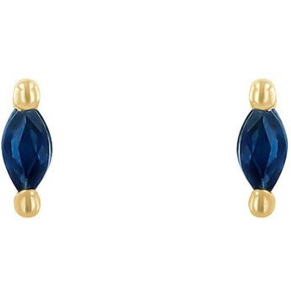 Eppi Minimalistische Ohrstecker mit blauen Saphiren Daina