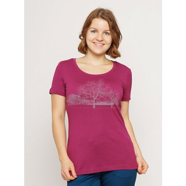 Peaces.bio - handbedruckte Biomode Lieber Wieder Shirt Landscape Damen