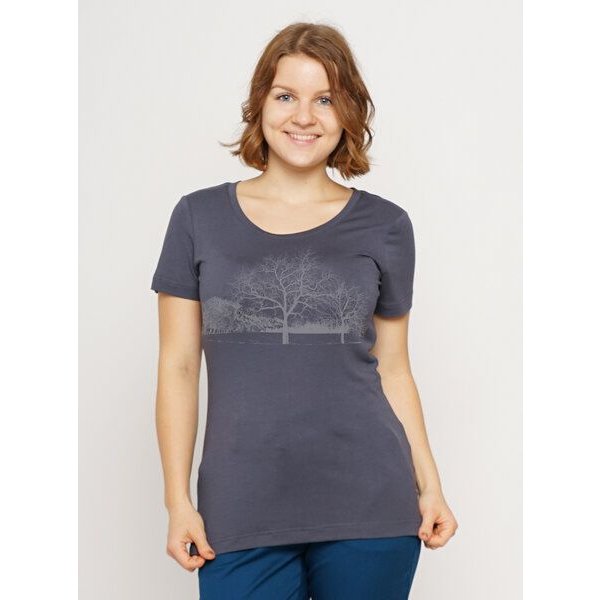 Peaces.bio - handbedruckte Biomode Lieber Wieder Shirt Landscape Damen