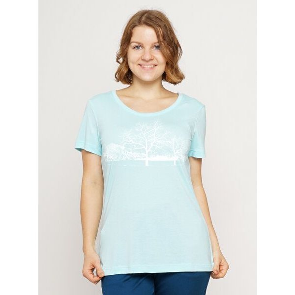 Peaces.bio - handbedruckte Biomode Lieber Wieder Shirt Landscape Damen