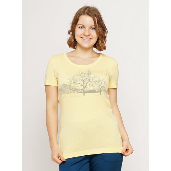 Peaces.bio - handbedruckte Biomode Lieber Wieder Shirt Landscape Damen