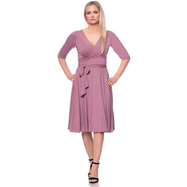 Ingoria AVA wendbares Wickelkleid 3/4 Arm mit schwingendem Rock (Uni)