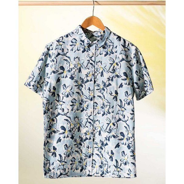 YTWOO Herren Hawaii Hemd | Bio -Baumwolle-Leinen-Mix | Aloha Shirt | Kurzarm Hemd