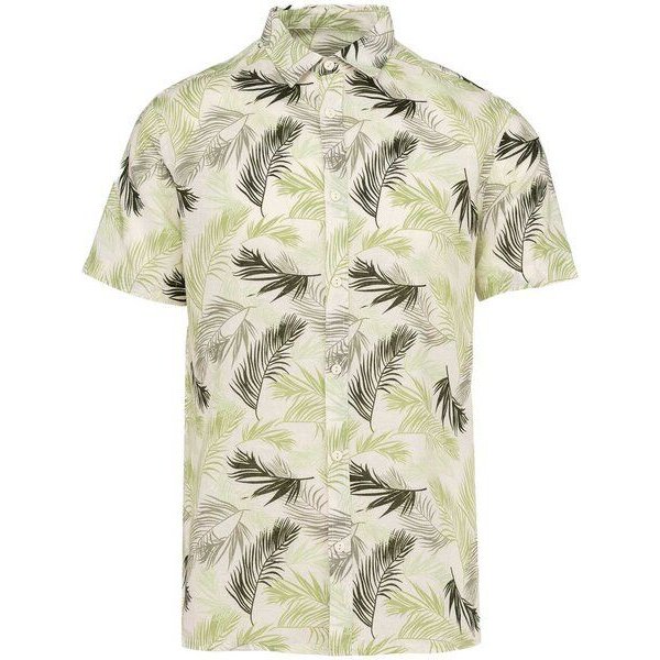 YTWOO Herren Hawaii Hemd | Bio -Baumwolle-Leinen-Mix | Aloha Shirt | Kurzarm Hemd