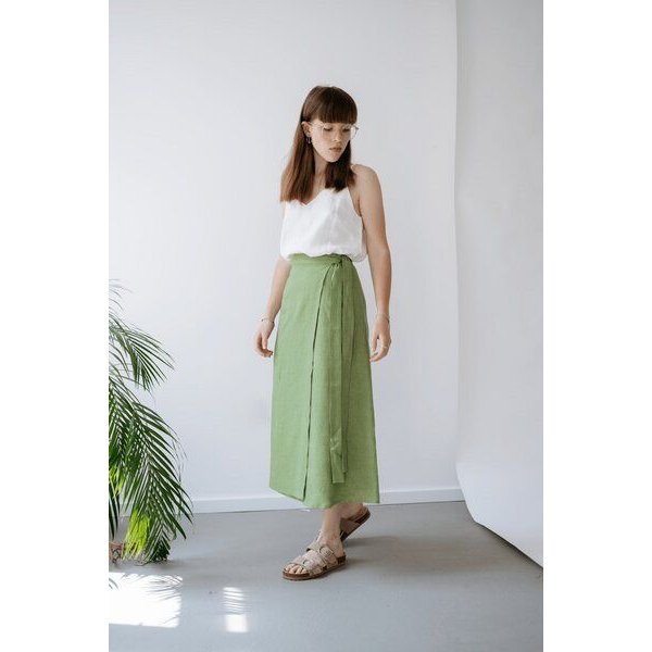 gust. Leinen-Wickelrock - Linen Wrap Skirt - 100% Bio-Leinen