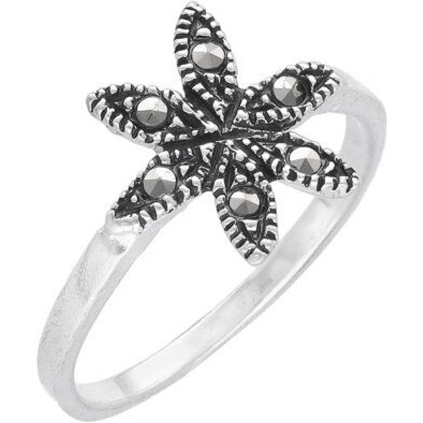 pakilia Silber Ring Blaustern-Blume – fair gehandelt & handgefertigt in Mexiko