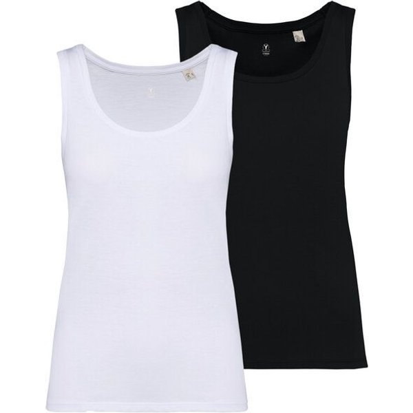 YTWOO 2er Pack Damen Tank Top aus 100% Bio-Baumwolle