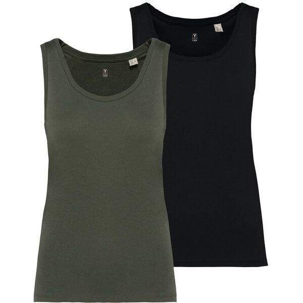 YTWOO 2er Pack Damen Tank Top aus 100% Bio-Baumwolle