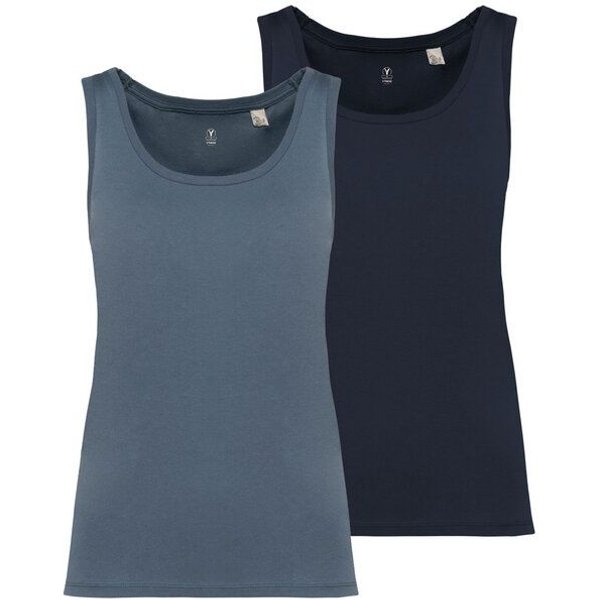 YTWOO 2er Pack Damen Tank Top aus 100% Bio-Baumwolle